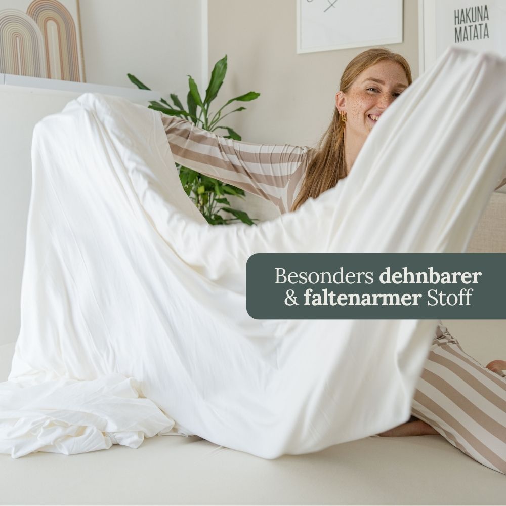 Spannbettlaken · Bio Baumwolle · weiß