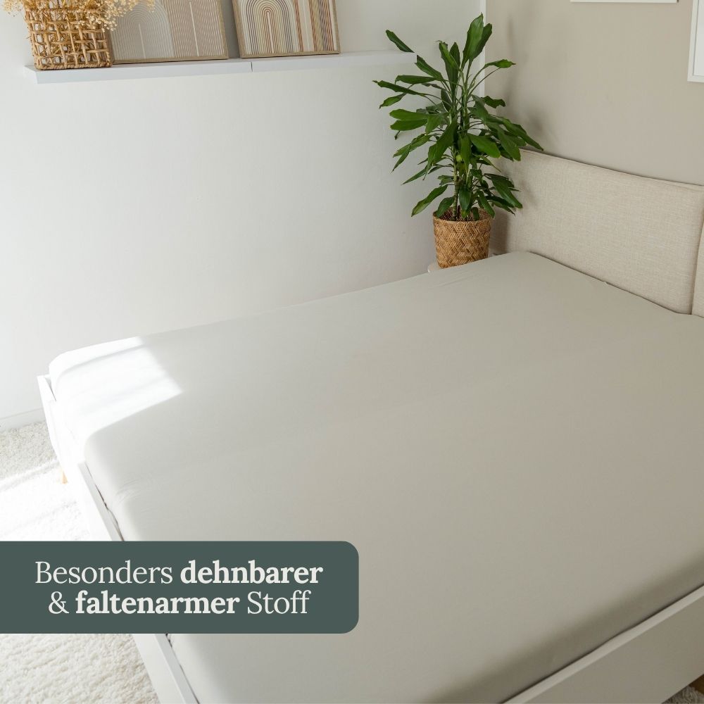 Spannbettlaken · Bio Baumwolle · salbeigrau