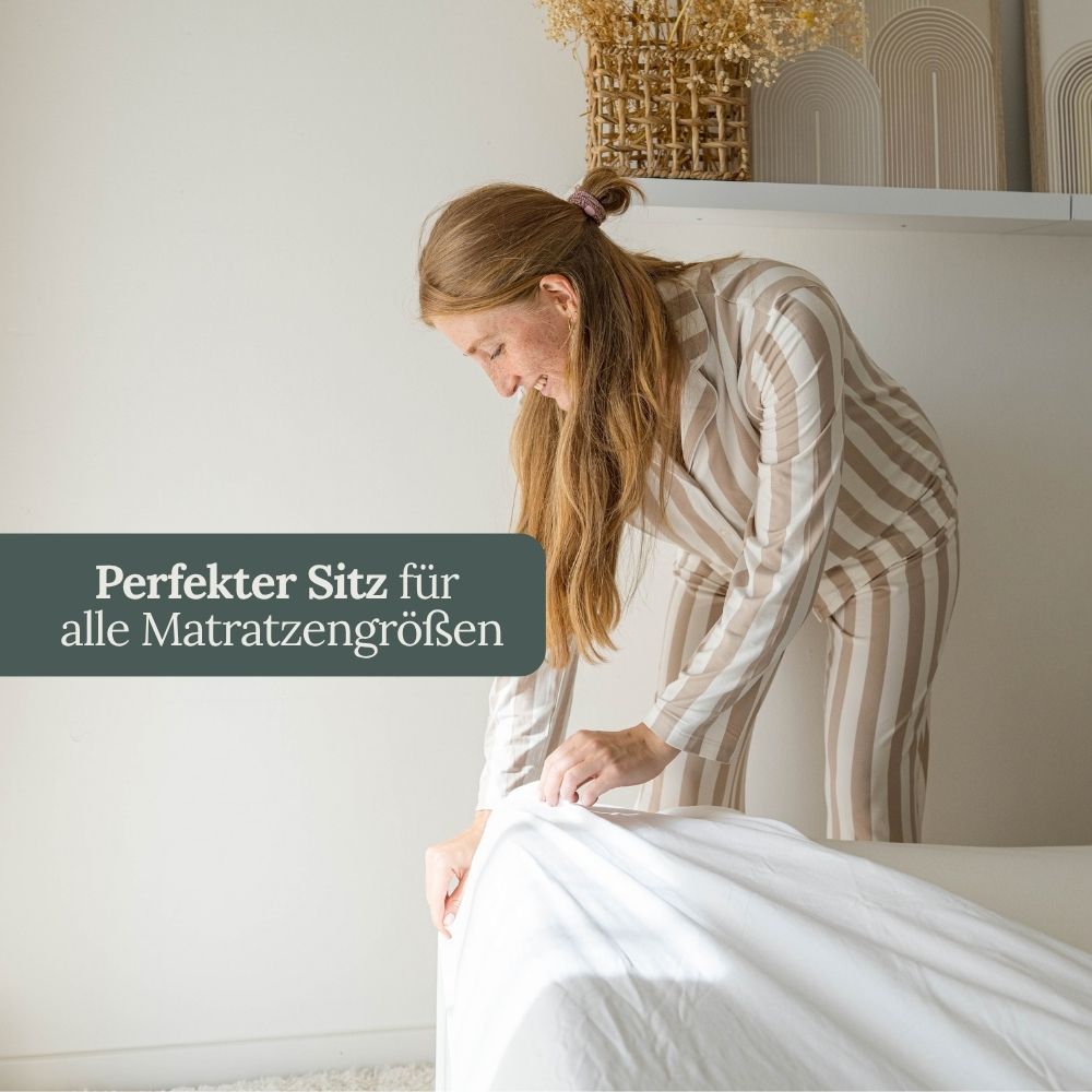 Spannbettlaken · Bio Baumwolle · weiß
