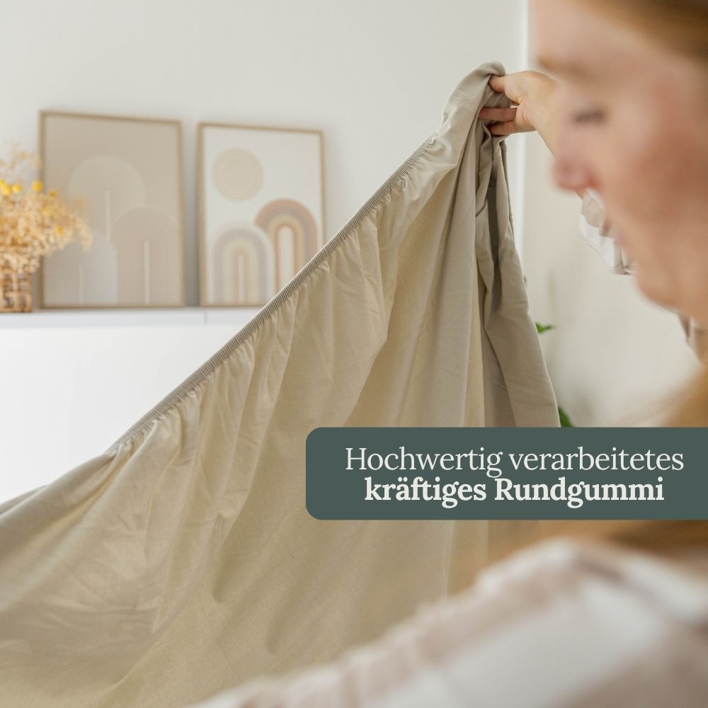 Spannbettlaken · Bio Baumwolle · sand