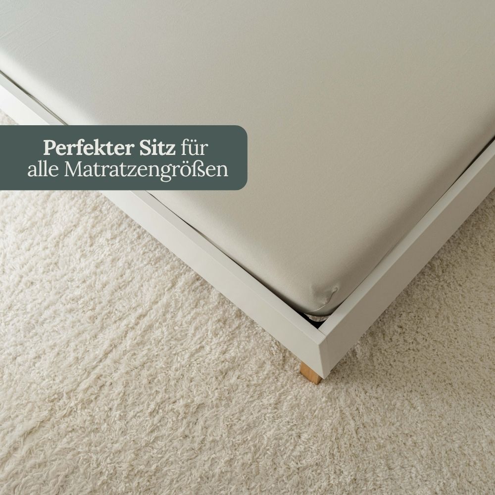 Spannbettlaken · Bio Baumwolle · salbeigrau