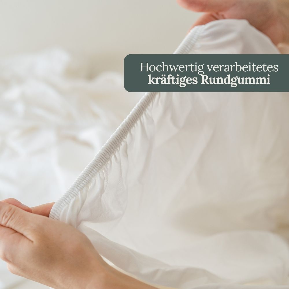 Spannbettlaken · Bio Baumwolle · weiß
